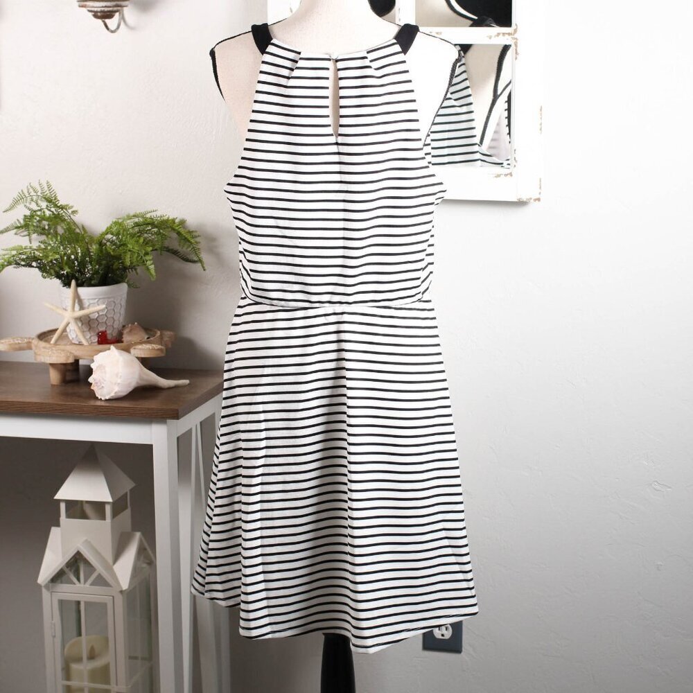 Kut from the Kloth Striped Halter Neck Fit & Flare Dress - Size 12 - Picture 3 of 7